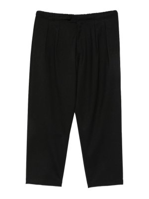 SEVEN GAUGE: casual trousers - Black wool trousers
