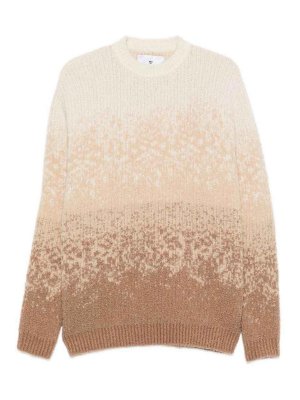 SEVEN GAUGE: crew necks - Brown ombr crew-neck sweater