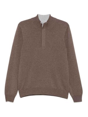 VENGERA: Strickpullover mit Rundhalsausschnitt - Rundhalspullover - Braun