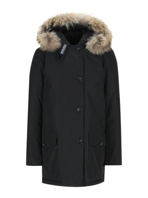 WOOLRICH: parka - Parka nero con cappuccio