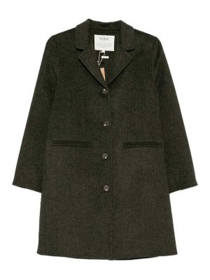 YERSE: cappotti al ginocchio - Cappotto Caroline in lana verde