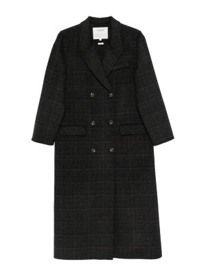 YERSE: giacche blazer - Blazer doppiopetto a quadri grigio scuro