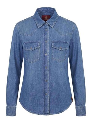 DONDUP: shirts - Regular western medium blue denim shirt