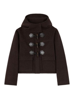 GANNI: maglia a collo alto e polo - Mini cappotto di lana marrone