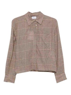 MARELLA: camicie - Camicia in modal a quadri beige con cravatta