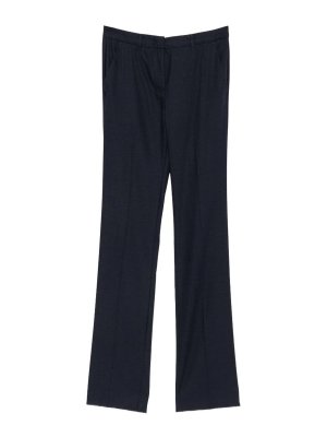 MARELLA: casual trousers - Smart-casual blue wool-blend trousers