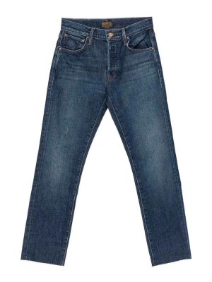 MOTHER: jeans dritti, a sigaretta - Jeans da trekking blu a vita media con tasche