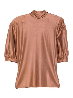 RABANNE: Top e canotte - Top in raso a maniche corte