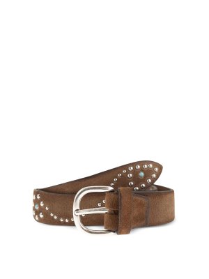 ALBERTO LUTI: belts - Cintura marrone scamosciata