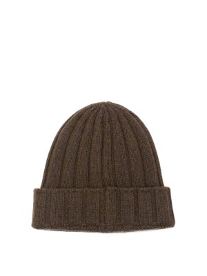 DANIELE FIESOLI: beanies - Brown cashmere beanie