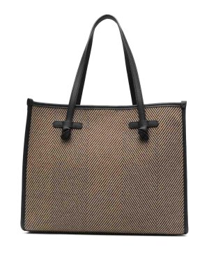 GIANNI CHIARINI: shopper - Borsa shopping Marcella beige e nera