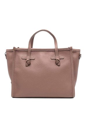 GIANNI CHIARINI: shopper - Borsa Marcella in pelle rosa martellata