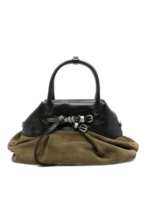 MARGE SHERWOOD: totes bags - Olive green zip-up Soft Grandma bag