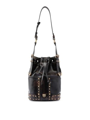 Pinko: Bucket bags - Bucket mini leather bucket bag