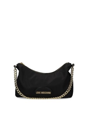 LOVE MOSCHINO: shoulder bags - Black shoulder bag with chain
