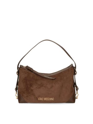 LOVE MOSCHINO: shoulder bags - Brown suede shoulder bag