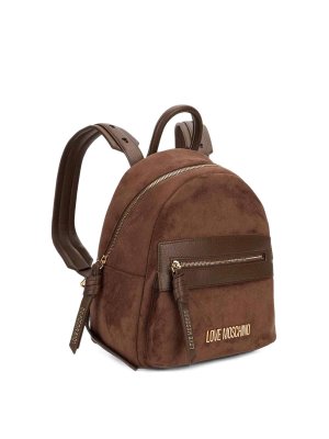 LOVE MOSCHINO: backpacks - Brown suede backpack