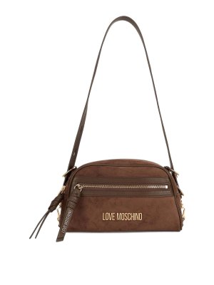 LOVE MOSCHINO: cross body bags - Brown suede crossbody bag