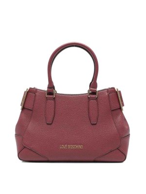 LOVE MOSCHINO: totes bags - Burgundy zip-up bag with handles