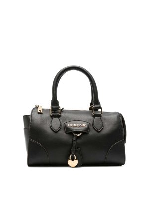 LOVE MOSCHINO: totes bags - Black bag with strap and heart charm