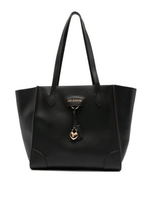 LOVE MOSCHINO: totes bags - Black two-handle bag with logo