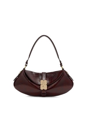GANNI: Bowling - Bowling Tasche - Dunkelrot