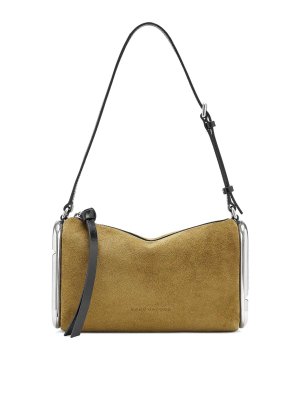 MARC JACOBS: shoulder bags - Dark beige suede leather shoulder bag