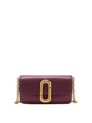 MARC JACOBS: clutches - Burgundy leather clutch bag