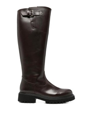 GUGLIELMO ROTTA: boots - Brown leather knee-high boots
