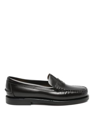 SEBAGO: flat shoes - Classic dan black leather loafers