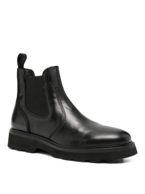 WOOLRICH: boots - Black leather chelsea boots