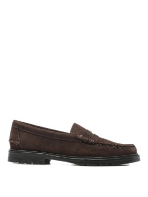 SEBAGO: flat shoes - Dark brown suede dawson loafers