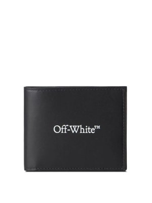 OFF-WHITE: wallets & purses - Black Bookish bifold wallet