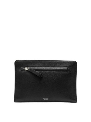 TOM FORD: wallets & purses - Black grained goat-leather portfolio