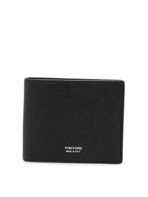 TOM FORD: wallets & purses - Black soft-grain T Line bifold wallet