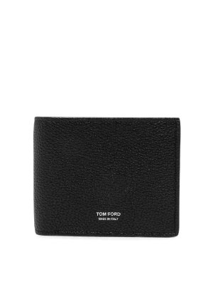 TOM FORD: wallets & purses - Black T Line bifold wallet with coin slot