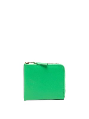 COMME DES GARCONS: wallets & purses - Green Classic leather corner-zip wallet