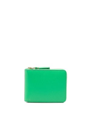 COMME DES GARCONS: wallets & purses - Green Classic leather zip-around wallet
