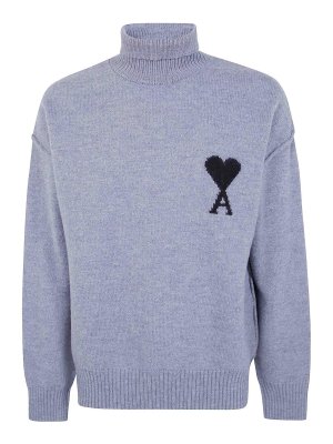 AMI PARIS: Pull col rond - Pull Col Rond - Gris