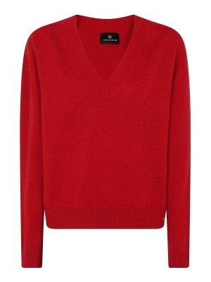 ANINE BING: Strickpullover mit Rundhalsausschnitt - Rundhalspullover - Rot