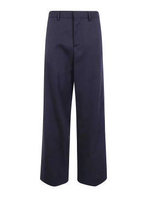 ANN DEMEULEMEESTER: casual trousers - Viola Flared Trousers With Double Side Bands