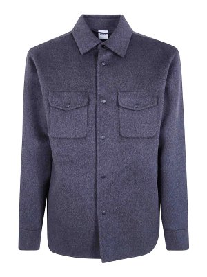 ASPESI: shirts - Charcoal 13 Dub wool overshirt
