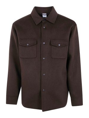 ASPESI: shirts - Brown 13 Dub wool overshirt