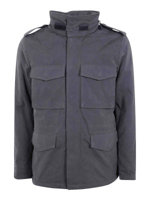 ASPESI: long coats - Grey Minifield coat