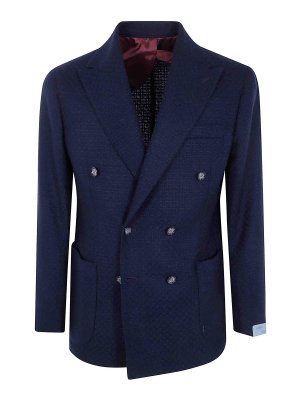 BARBA: blazers - Blue Bactive double-breasted jacket
