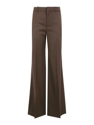 CHLOE': casual trousers - Leaf Brown flared trousers