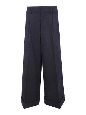 COMME DES GARCONS: casual trousers - Black wool-gabardine tailored trousers