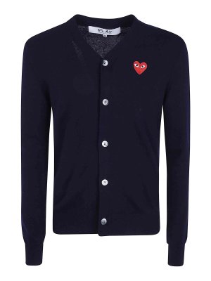 Comme des Garçons Play: Cardigans - Cardigan - Blau