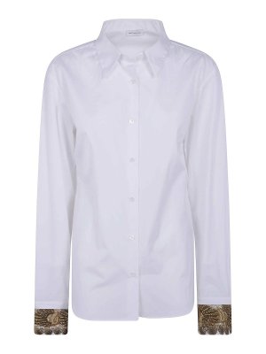 DRIES VAN NOTEN: shirts - White Chloris Embroidered Shirt