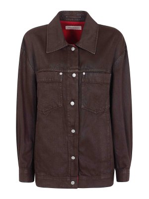 DRIES VAN NOTEN: blazers - Burgundy Veca Denim Jacket
